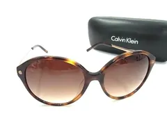 ■美品■ Calvin Klein カルバンクライン CK4332SA 214 57□16 140 べっ甲調 サングラス メガネ 眼鏡 レディース ブラウン系 DL8398