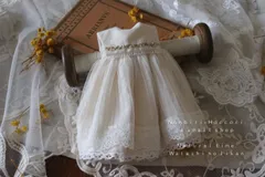 No.A229 ブライス blythe ミモザ刺繍えりのワンピース アウトフィット