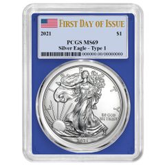 2021年 アメリカ イーグル銀貨 Type1＆2 PCGS MS70 1オンス - メルカリ