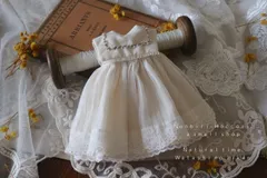 No.A230 ブライス blythe ミモザ刺繍えりのワンピース アウトフィット