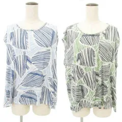 アズールバイマウジー AZUL by moussy 美品 カットソー 2点セット おまとめ 総柄 伸縮性 Sサイズ 青系 緑系 ■GY99