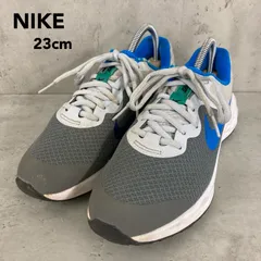NIKE ナイキ レボリューション 6 ネクスト ネイチャー 23cm DD1096-008 REVOLUTION 6 NN GS スニーカー ランニング シューズ グレー 灰 ブルー 青 運動靴 通学靴 部活 紐靴 ローカット ★ ■■