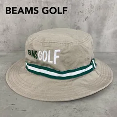 BEAMS GOLF ビームスゴルフ バケットハット 帽子 コットンツイル ロゴ刺繍 ベージュ グリーン Imperial 別注 インペリアル ゴルフウェア スポーツ Lサイズ ★ ■■
