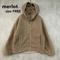 merlot メルロー パッチワーク ボアフーディー ブルゾン ベージュ レディース アウター もこもこ フリース オーバーサイズ ビッグシルエット ドロップショルダー 切り替えデザイン 異素材 カジュアル ★ ◆■