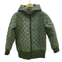  GUESS ゲス フード付き中綿キルティングナイロンジャンパー 着脱可能フード サイドポケット モスグリーン サイズS【ZK68】