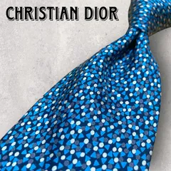 Christian Dior ディオール アート柄 幾何学模様 ドット柄 ネクタイ ブルー