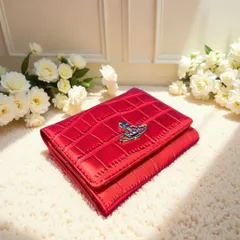 【新品・正規品・お買い得！】ヴィヴィアンウエストウッド 三つ折財布 Burgundyワインレッドクロコダイル柄【値下げOK】