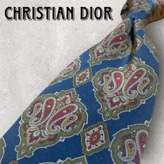 Christian Dior ディオール アート柄 格子柄 ネクタイ ダークネイビー