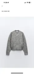 ZARA ジーン パール ニット カーディガン グレー s 新品