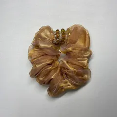 ヘアゴム　シュシュ　ベージュ オシャレ