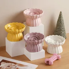 ペット 食器 セラミック フードボウル 重い 早食い防止 お皿 エサ入れ 餌入れ エサ皿 小型犬 猫 脚付フードボウル 食器 首や腰の負担を軽減
