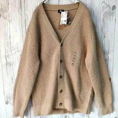 UNIQLO タグ付き未使用 ユニクロ Vネックカーディガン XL カーキ 無地 シンプル きれいめ メンズ レディース ユニセックス対応 オフィスカジュアル 通勤 通学 羽織り 定番 ベーシック 秋冬春対応 古着　26-104