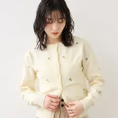 フルーツ刺しゅうクルーネックカーディガン 刺繍 Vis 同型