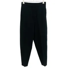 theory luxe セオリーリュクス 麻混パンツ レディース ウエストゴム ブラック サイズ36【ZK71】