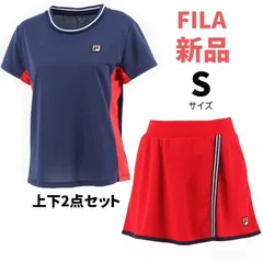 FILA  フィラ  テニス  ウェア  シャツ  スコート  上下セットアップ  Sサイズ  新品未使用  紺赤