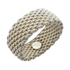 【6jab0408】ティファニー リング サマセット/メッシュ シルバー925 21号【中古】メンズ