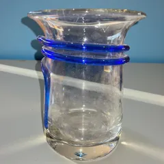 イギリスヴィンテージ ガラス ブルー インテリア 花入れ 花瓶 アンティーク 骨董