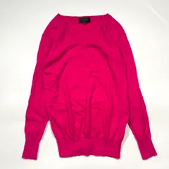 【美品】UNTITLED アンタイトル  カシミヤ100％ Vネック ニット セーター 薄手 濃ピンク
