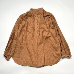 JOURNAL STANDARD relume ジャーナルスタンダードレリューム コットンジャガードギャザーブラウス インド綿 パブスリーブ 近年モデル キャメル 洗える ウォッシャブル