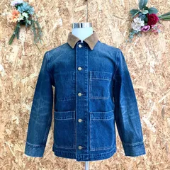 SG4900 BANANA REPUBLIC デニム ジャケット ブルーキャメル メンズM 襟コーデュロイ