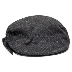 CHANEL (シャネル) ⑤ ココマーク付きリボン ラメ キャスケット レディース ネイビー M