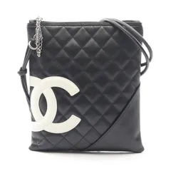 シャネル CHANEL ショルダーバッグ カンボンライン ブラック/ホワイト レザー カンボン ショルダーバッグ レディース Used A
