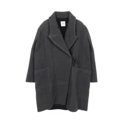 エルメス HERMES グレー カシミヤ コート レディース Used A