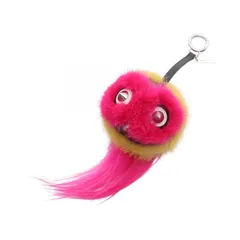 フェンディ FENDI チャーム バッグバグズ モンスター ピンク/イエロー レザー モンスターチャーム レディース Used A