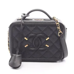 シャネル CHANEL ショルダーバッグ CCフィグリー スモール バニティバッグ A93342 ブラック レザー カーフ（牛革） CCフィリグリー マトラッセ バニティ チェーンショルダー