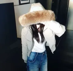 (海外配送)フード ファー ショートダウン (4色)