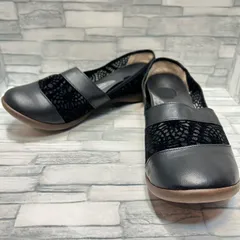 【訳アリ／希少】Re:getA　パンプス　スリッポン　シースルー　ブラック　レザー　XL (26.5～27㎝)