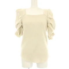 スナイデル SNIDEL 22SS パフスリワッフルボーダープルオーバー カットソー 半袖 F 白 ホワイト SWCT222126 /OR ■JS