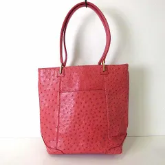 バッグ ショルダーバッグ トートバッグ オーストリッチ 本革 レザー コーラルピンク かばん 鞄 カバン