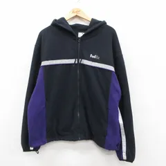 XL/古着 長袖 フリース ジャケット パーカー メンズ FedEx リフレクター 大きいサイズ 黒他 25dec11
