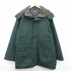 XL/古着 ランズエンド 長袖 マウンテン ジャケット パーカー メンズ 00年代 00s ロング丈 緑 内側キルティング 内側フリース【spe】 25dec11