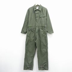 80s 米軍 コットンサテン ジャンプスーツ カバーオール つなぎ S40