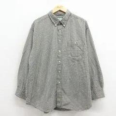 XL/古着 セントジョンズベイ 長袖 シャツ メンズ 00年代 00s コットン ボタンダウン 緑 チェック 25dec11