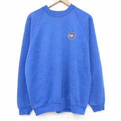 XL/古着 スクリーンスターズ 長袖 スウェット メンズ 90年代 90s HESS ラグラン クルーネック USA製 青 霜降り 25dec11のサムネイル