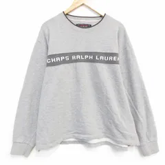 XL/古着 ラルフローレン チャップス 長袖 スウェット メンズ 80年代 80s ビッグロゴ クルーネック グレー 霜降り【spe】 25dec11