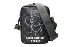 LOUIS VUITTON ルイヴィトン ダヌーブPM ヴィヴィエンヌ ショルダーバッグ M43677 モノグラ シャドウ レザー ブラック金具 美品 中古 4b011645