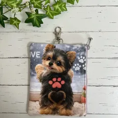 ヨーキー フラットポーチ ハンドメイド