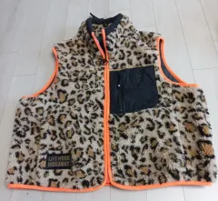 ライフウォーク ヒョウ柄 レオパード フリース ベスト