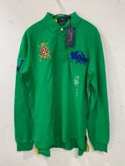 POLO RALPH LAUREN 長袖ポロシャツ CUSTOM FIT M グリーン ビッグポニー タグ付き