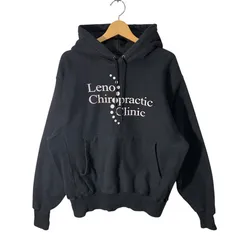 Champion REVERSE WEAVE チャンピオンリバースウィーブ パーカー フーディー プルオーバー 袖刺繍 企業ロゴプリント ブラック