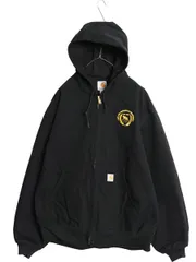 【お得なクーポン配布中!】 USA製 カーハート アクティブ ジャケット メンズ XL / ワーク ダック フード パーカー メッシュ ライナー ブルゾン 企業 大きいサイズ 黒