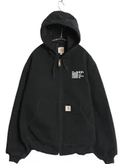 【お得なクーポン配布中!】 USA製 カーハート アクティブ ジャケット メンズ L ワーク ダック フード パーカー メッシュ ライナー フルジップ ブルゾン 企業 ブラック