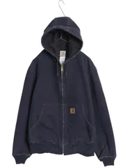 【お得なクーポン配布中!】 US企画 カーハート アクティブ ジャケット メンズ L 古着 ダック フード パーカー メッシュ ライナー ワーク ブルゾン フルジップ ブルゾン