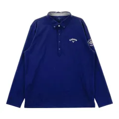 サイズ：3L CALLAWAY キャロウェイ  ボタンダウン 長袖ポロシャツ  ネイビー系 [240101612829] ゴルフウェア メンズ ストスト