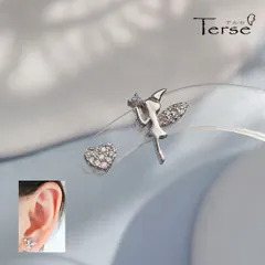 ピアス レディース フェアリーピアス 妖精 ハート アシンメトリー 非対称 ジルコニア ティンカーベル おとぎ話 ファンタジー キュート 可愛い バレンタイン プレゼント ギフト 大人可愛い 春 普段使い お出かけ デート 女子会 パーティー 軽量 送料無料