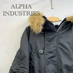 ALPHA アルファインダストリーズ ALPHA INDUSTRIES N3-B フライトジャケット 20024-01 ミリタリージャケット モッズコート LARGE ブラック 一部リペアあり ボタン欠損 メンズ ファッション